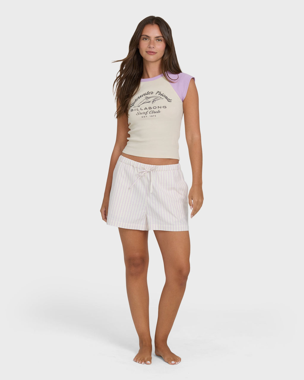Billabong Horizon Raglan Short Sleeve Knit T-Shirt - Vintage Violet