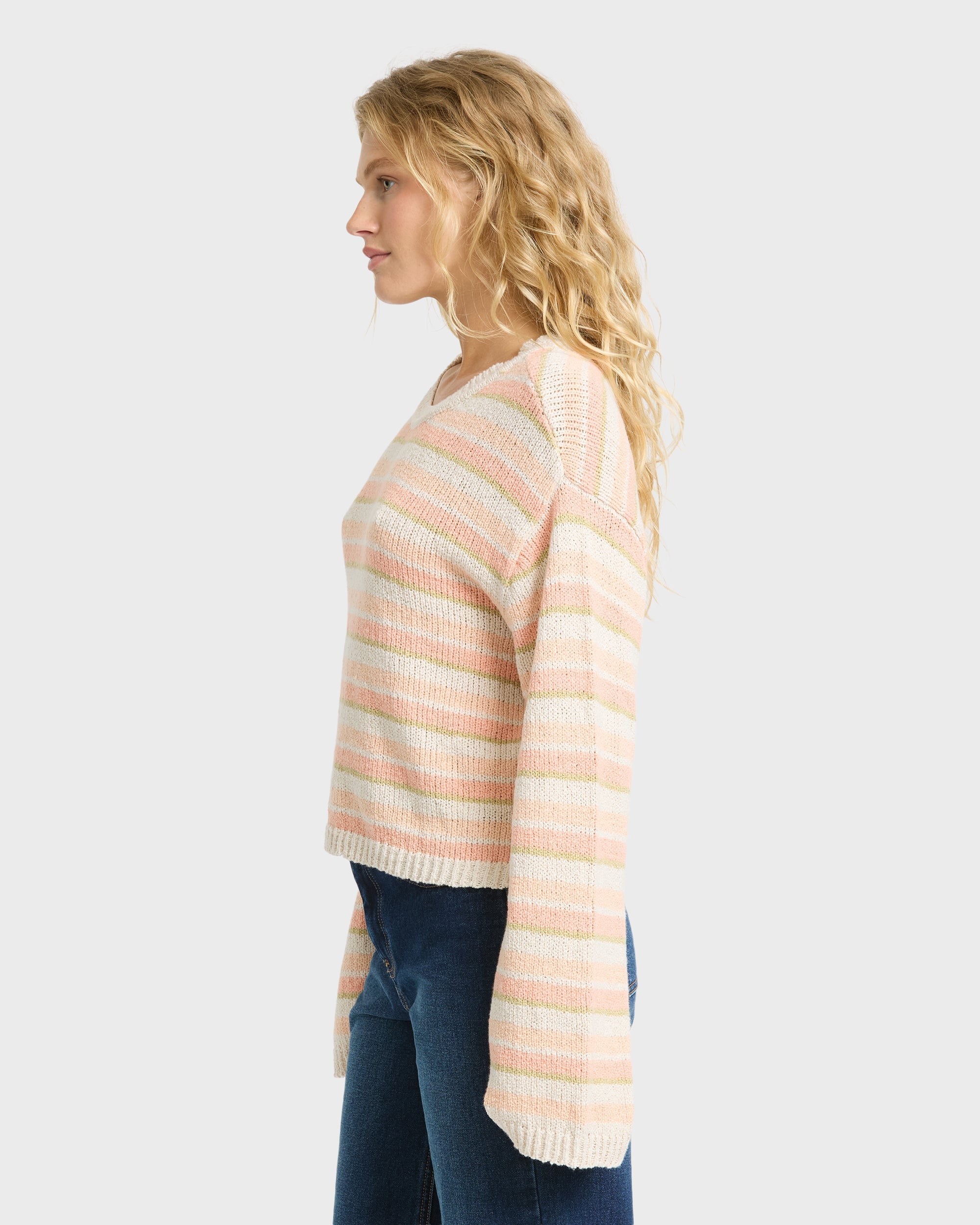 Billabong Bright Sol Crewneck Sweater - Light Peach