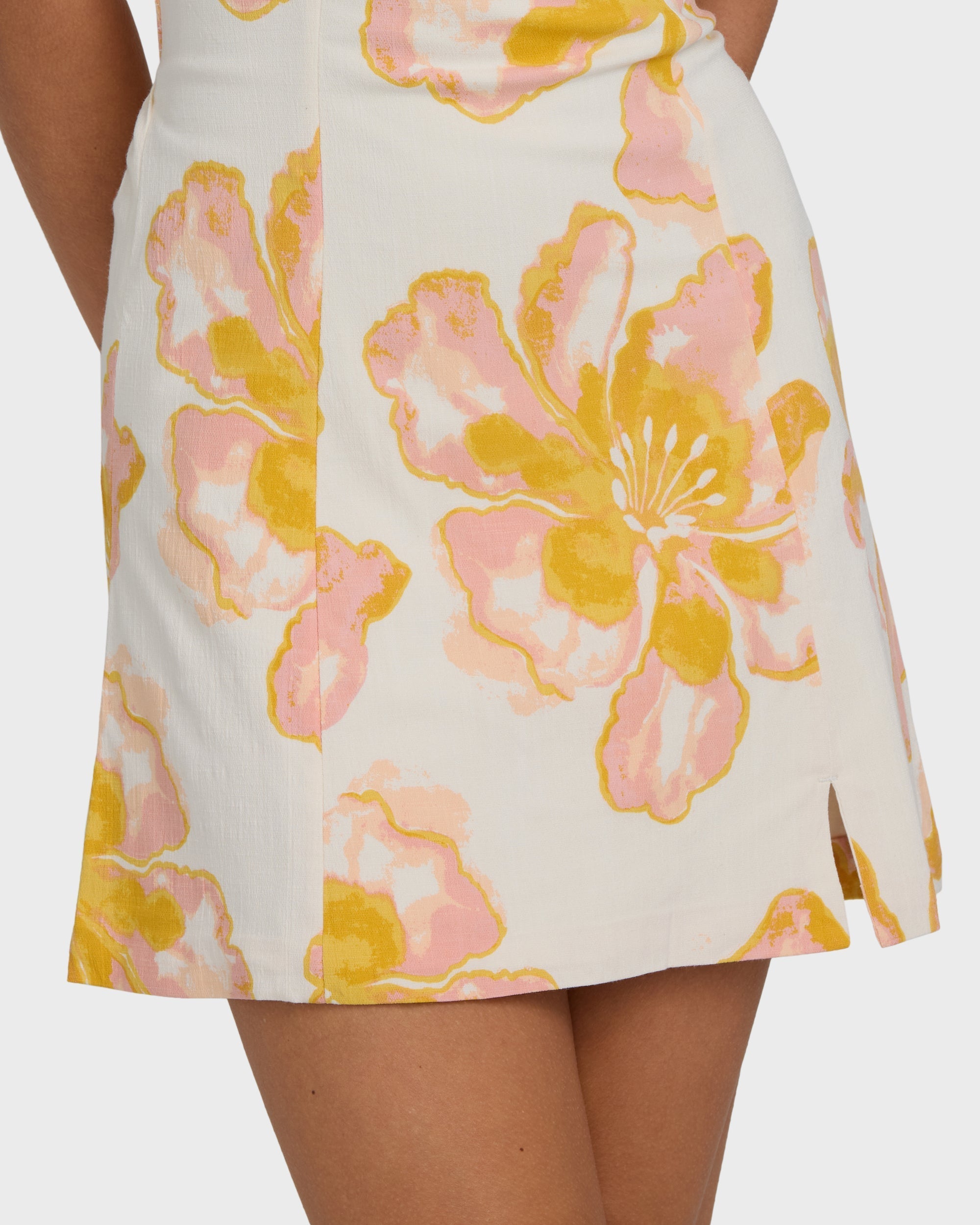 Billabong Floral Trippin Mini Dress - Salt Crystal