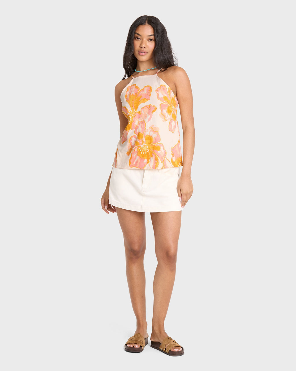 Billabong Floral Trippin Tank Top - Salt Crystal
