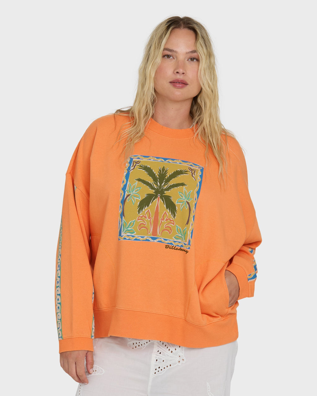Billabong Palm Crewneck Sweatshirt - Tangerine