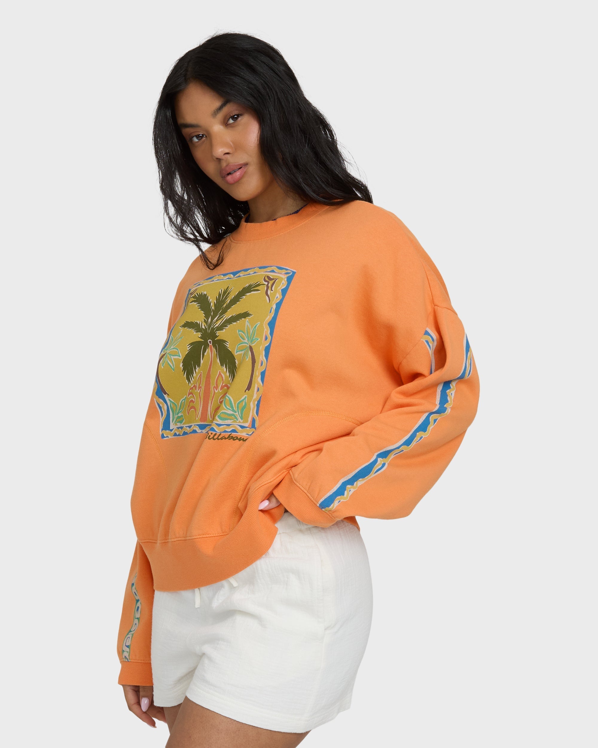 Billabong Palm Crewneck Sweatshirt - Tangerine