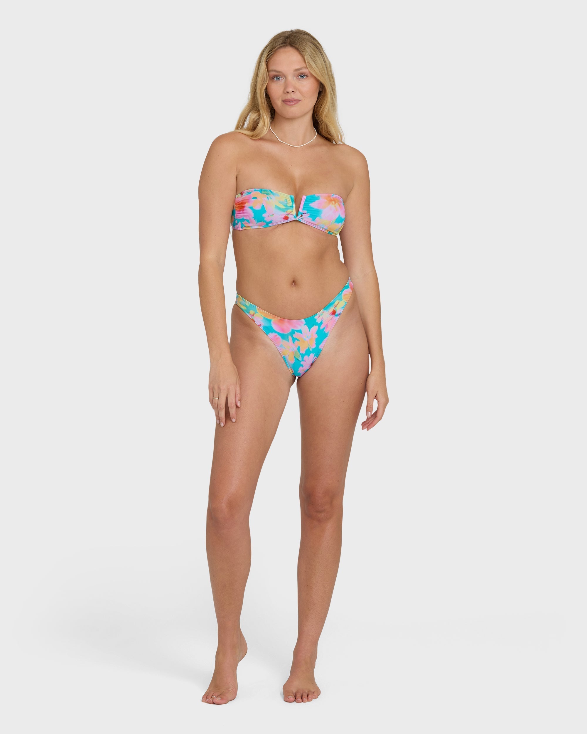 Billabong Pipe Dreams V Bandeau Bikini Top - Bright Marine