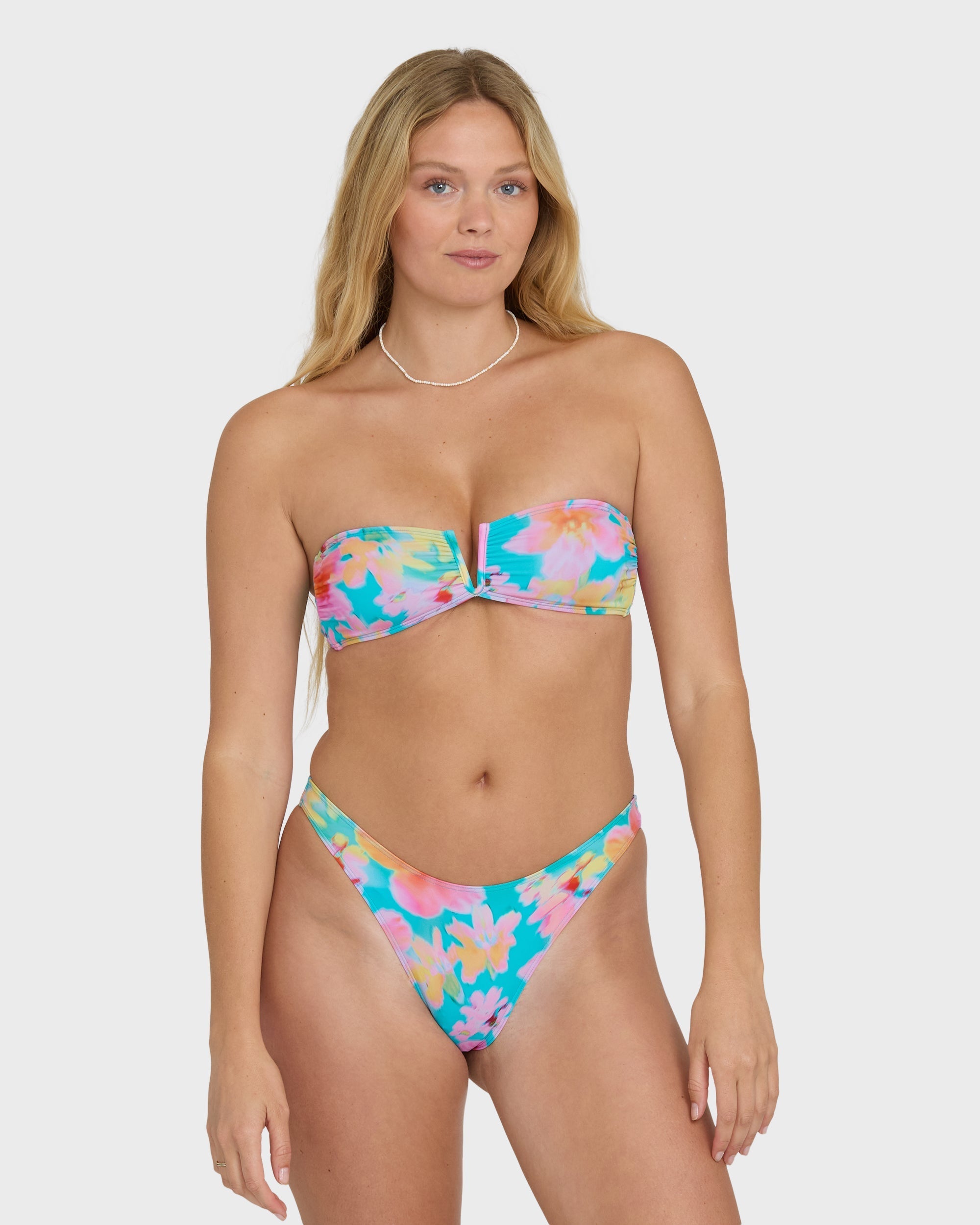 Billabong Pipe Dreams V Bandeau Bikini Top - Bright Marine