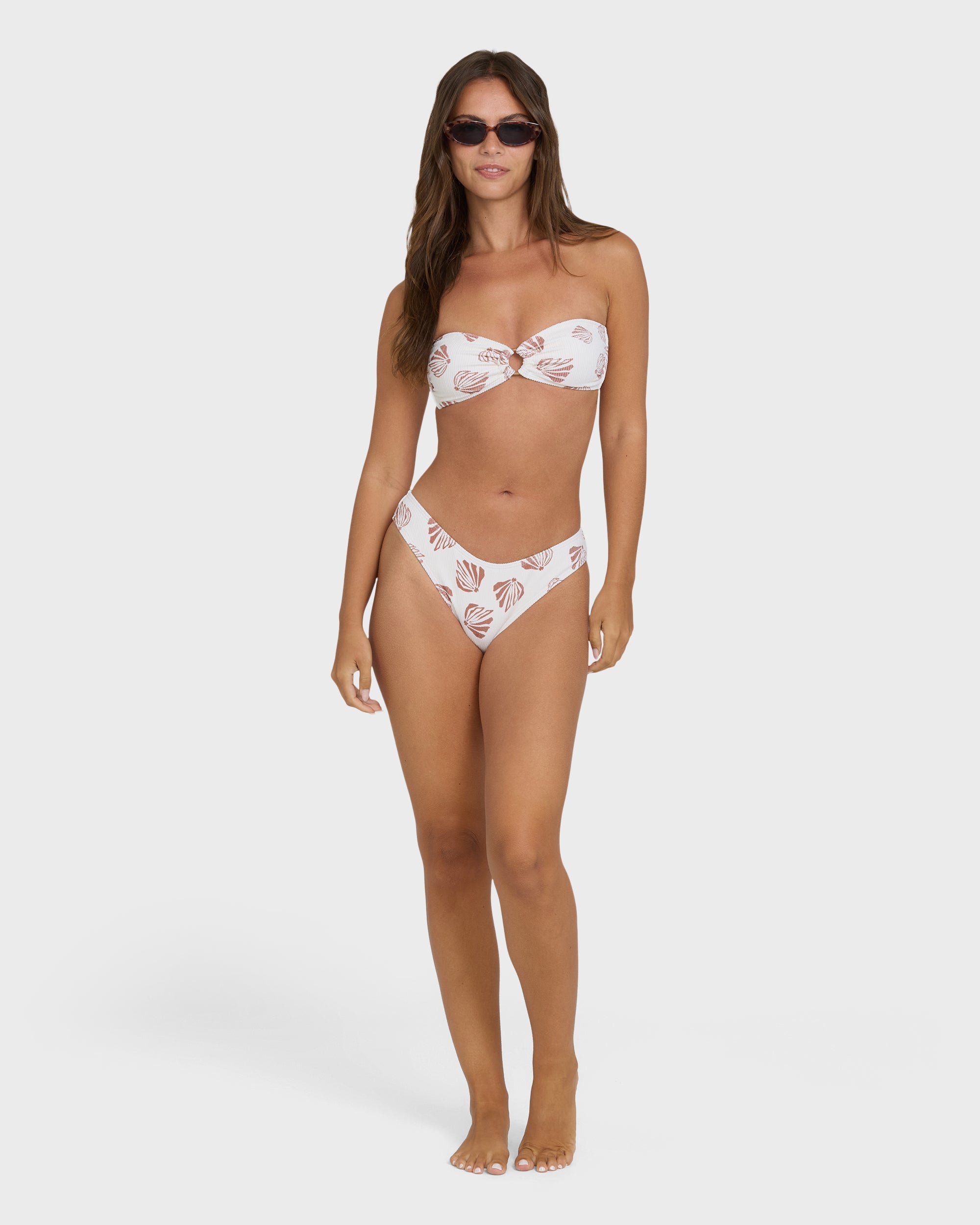 Billabong Sandy Shells Rio Bandeau Bikini Top - Salt Crystal