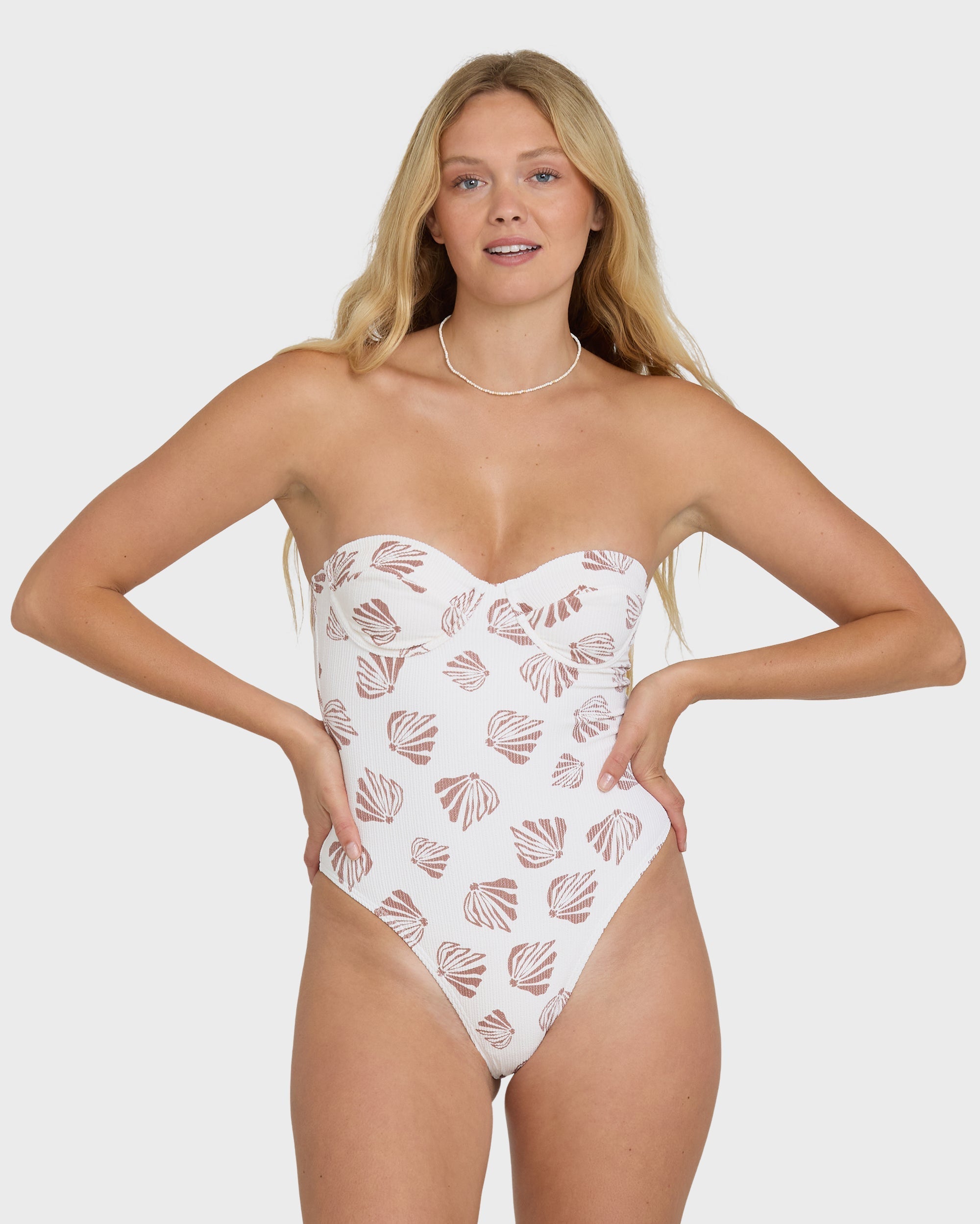 Billabong Sandy Shells Hailey One Piece Swimsuit - Salt Crystal