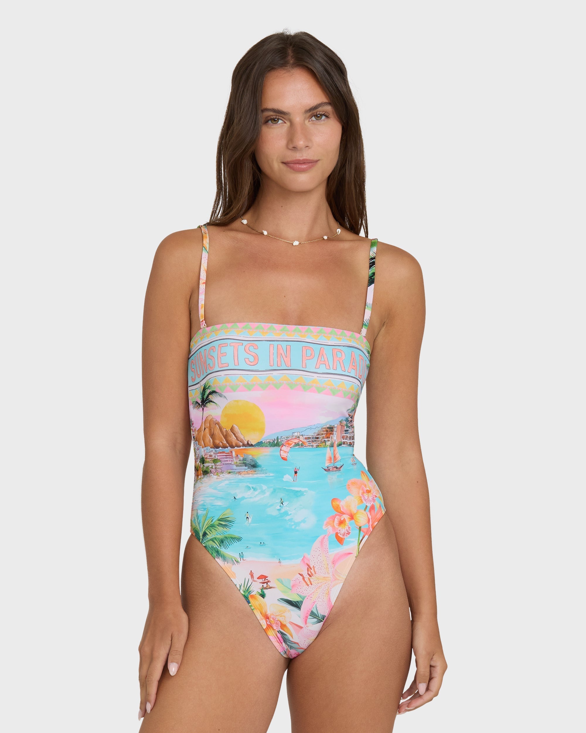 Billabong Paradise Sun Tully Hawaii One-Piece Swimsuit - Ocean Spray