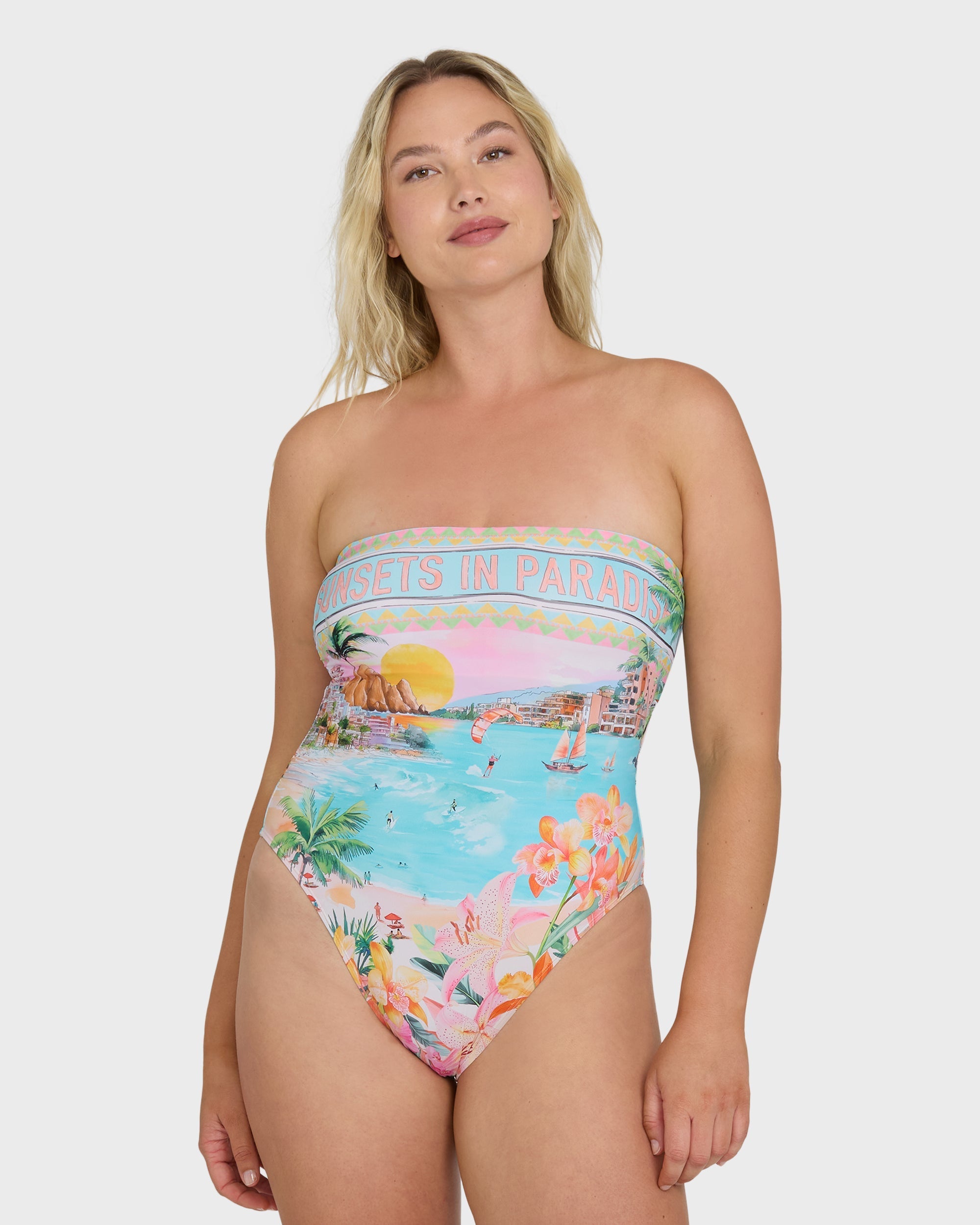 Billabong Paradise Sun Tully Hawaii One-Piece Swimsuit - Ocean Spray