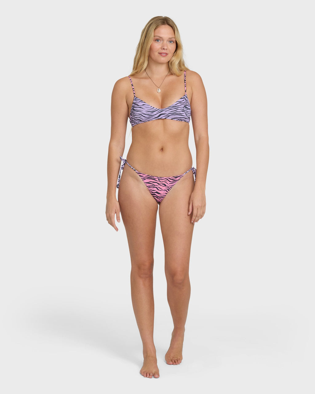Billabong Pretty Wild Ruched V Bralette Bikini Top - Sweet Lilac