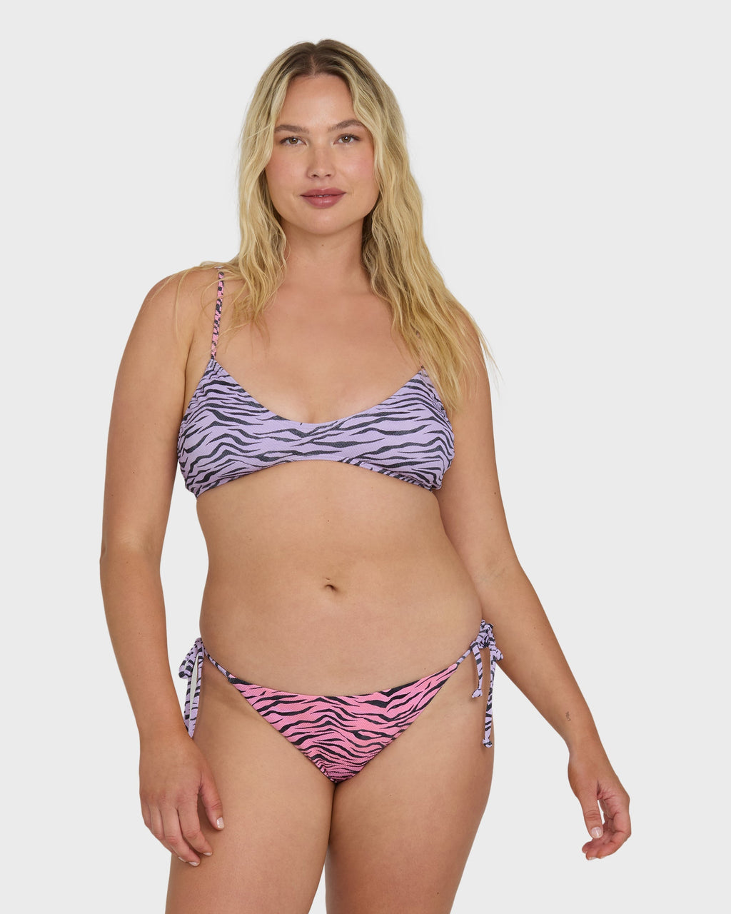 Billabong Pretty Wild Tie-Side Tanga Bikini Bottoms - Pink Sunset