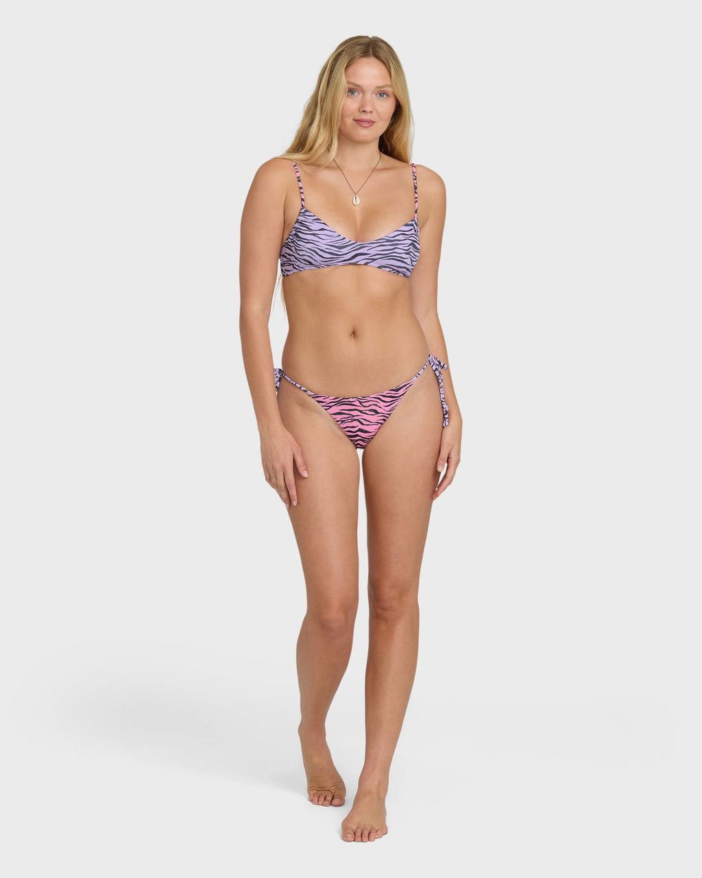 Billabong Pretty Wild Tie-Side Tanga Bikini Bottoms - Pink Sunset