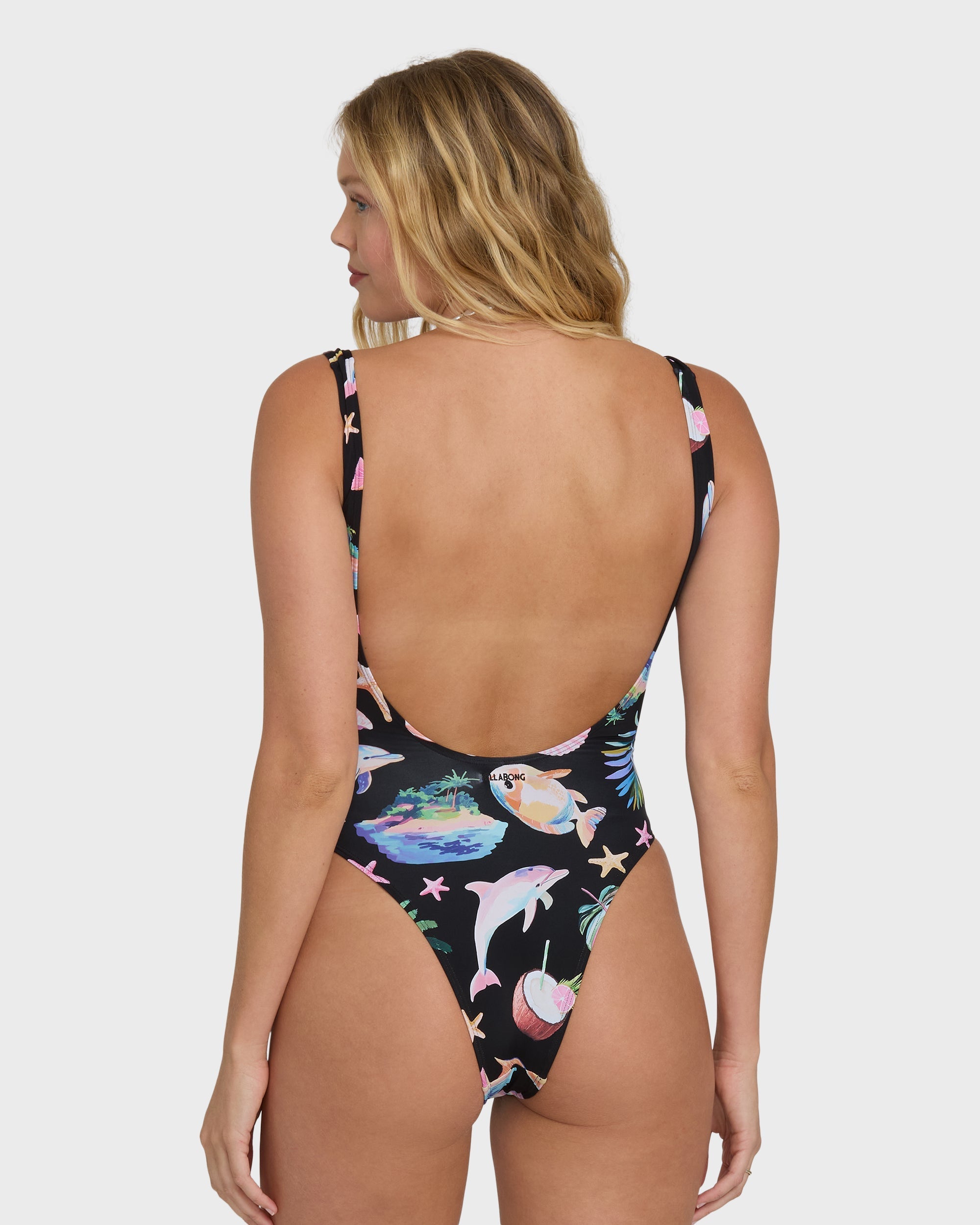 Billabong Party Wave Tanker One Piece Swimsuit - Black Pebble