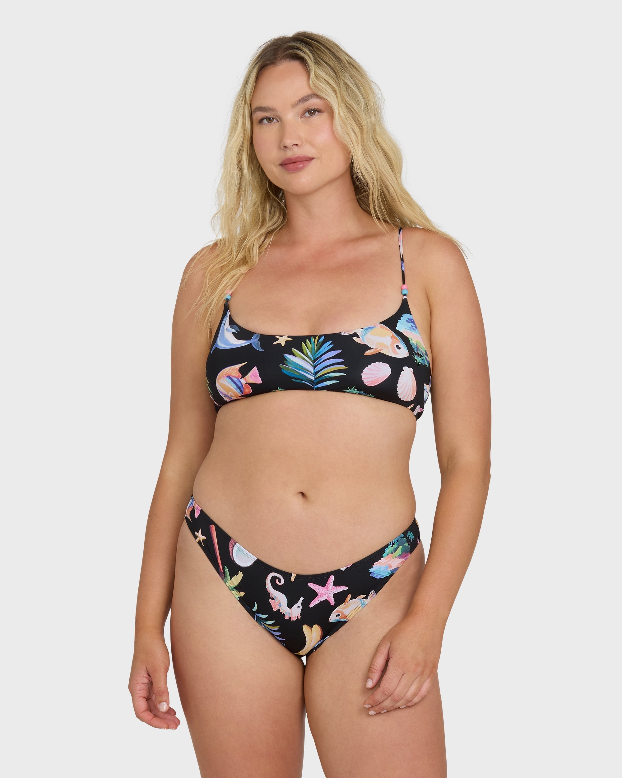 Billabong Party Wave Hike Bikini Bottoms - Black Pebble