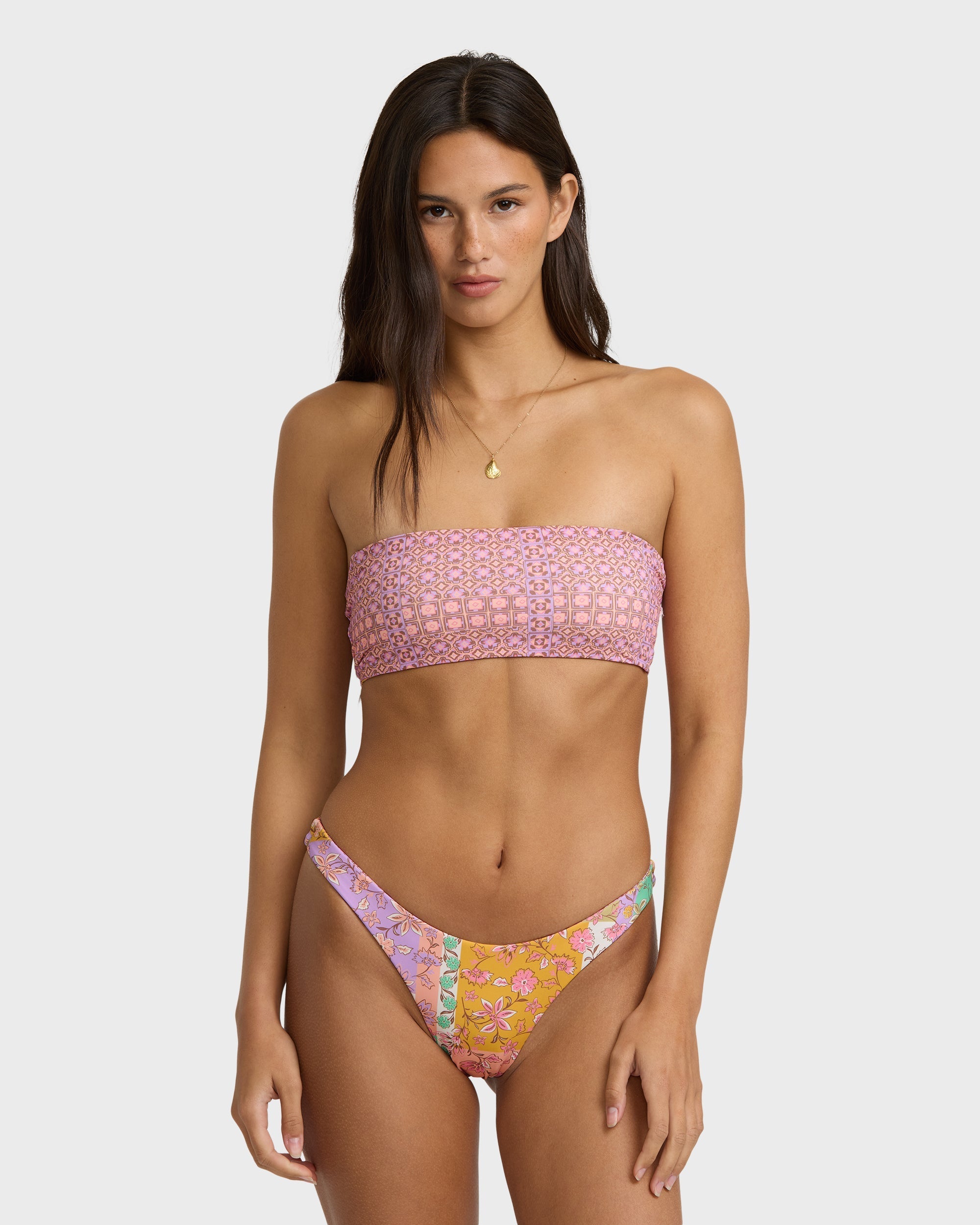 Billabong Dreamy Daze Tully Reversible Bandeau Bikini Top - Sweet Lilac