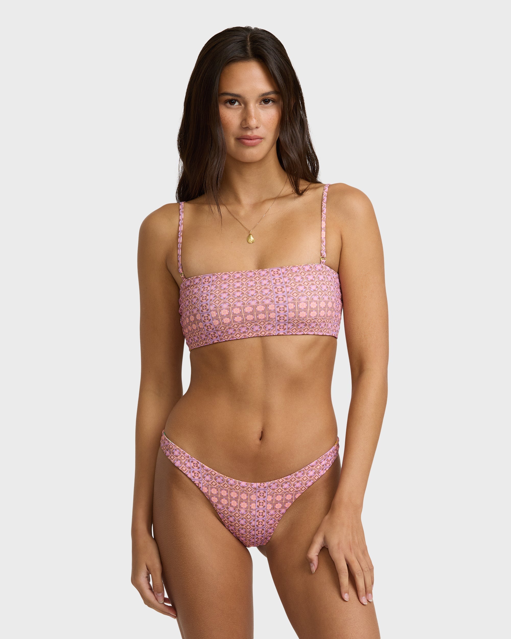 Billabong Dreamy Daze Tully Reversible Bandeau Bikini Top - Sweet Lilac