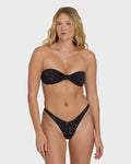 Billabong Eye On You Hanky Tie Bandeau Bikini Top - Black Pebble