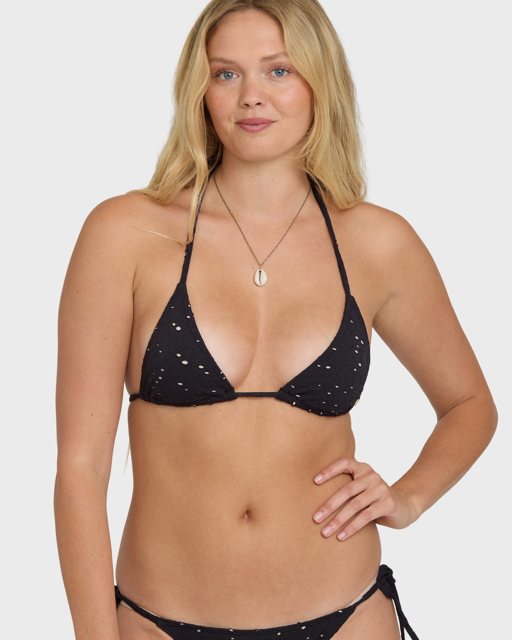 Billabong Eye On You Remi Triangle Bikini Top - Black Pebble