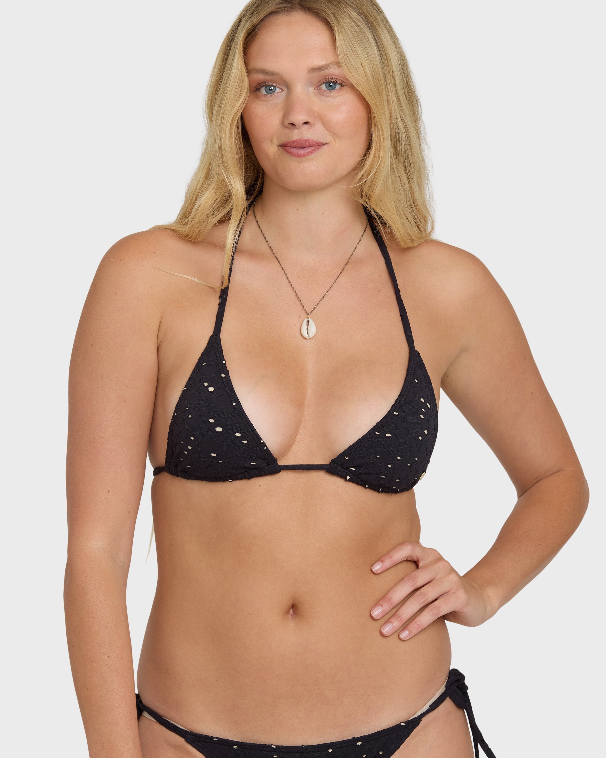 Billabong Eye On You Remi Triangle Bikini Top - Black Pebble