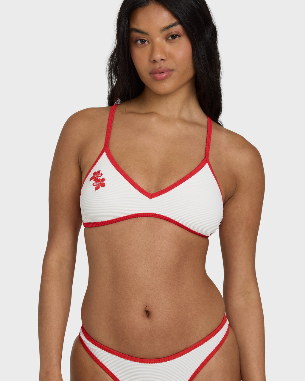 Billabong Picnic V Cross-Back Bralette Bikini Top - Salt Crystal