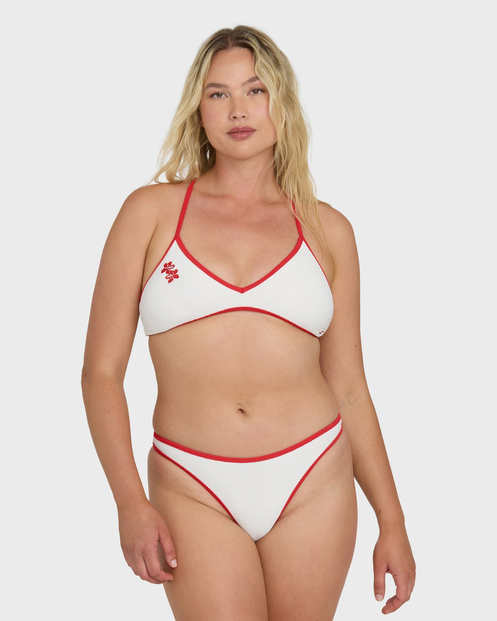 Billabong Picnic V Cross-Back Bralette Bikini Top - Salt Crystal