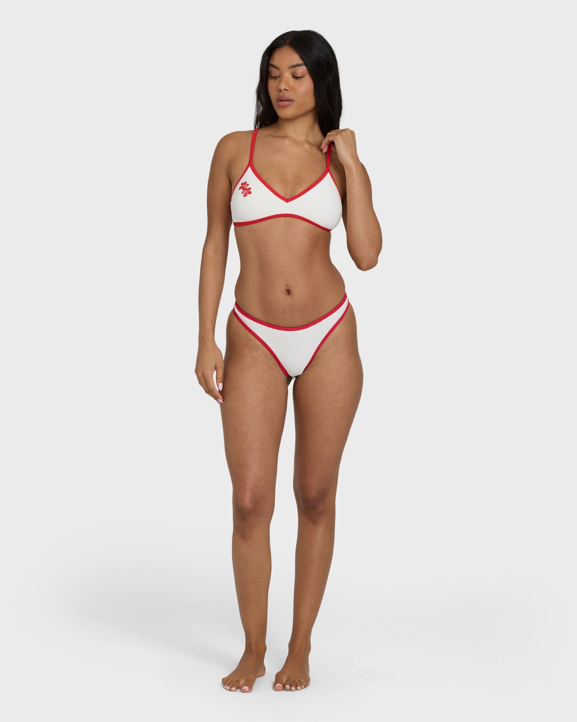 Billabong Picnic V Cross-Back Bralette Bikini Top - Salt Crystal