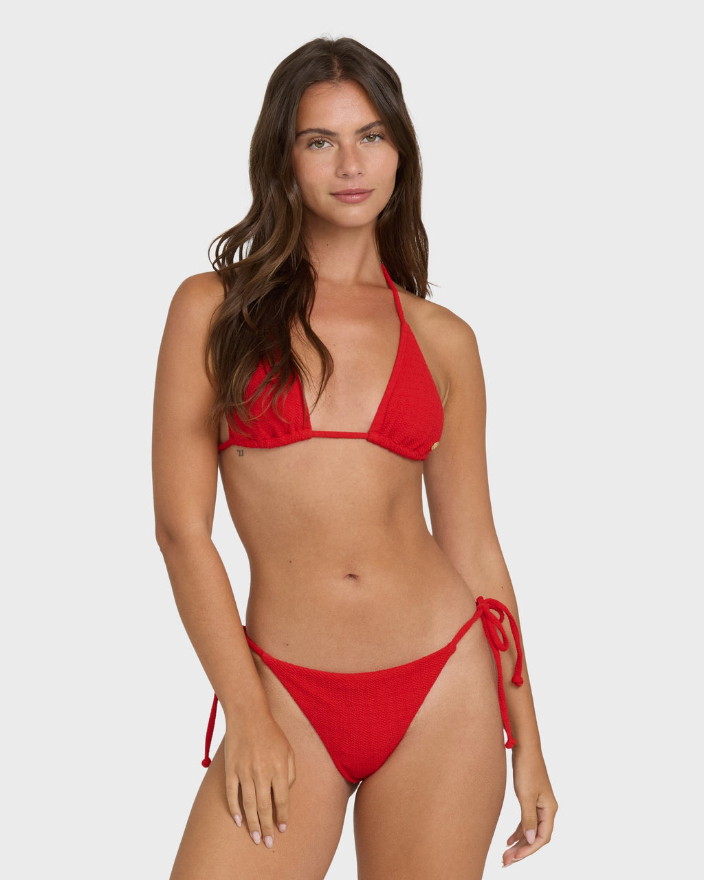 Billabong Rising Tide Tie-Side Tanga Bikini Bottoms - Fiesta Red