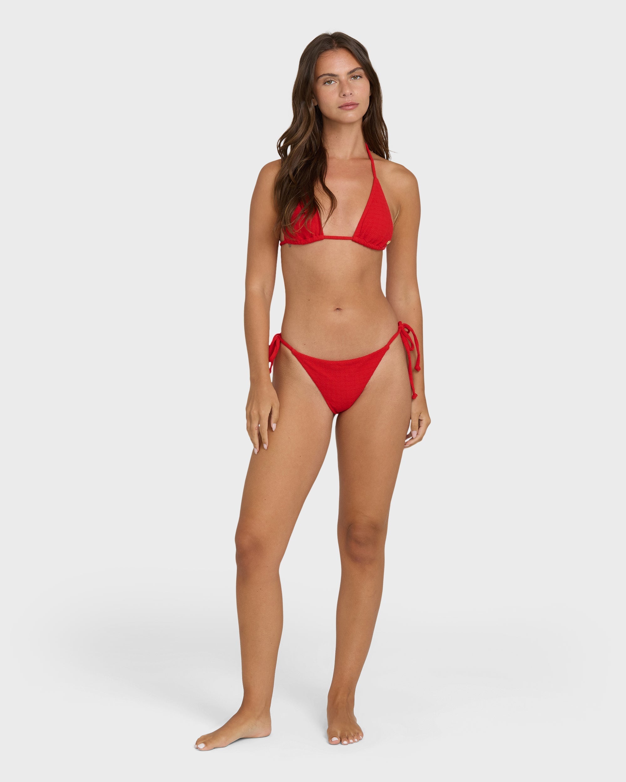Billabong Rising Tide Tie-Side Tanga Bikini Bottoms - Fiesta Red