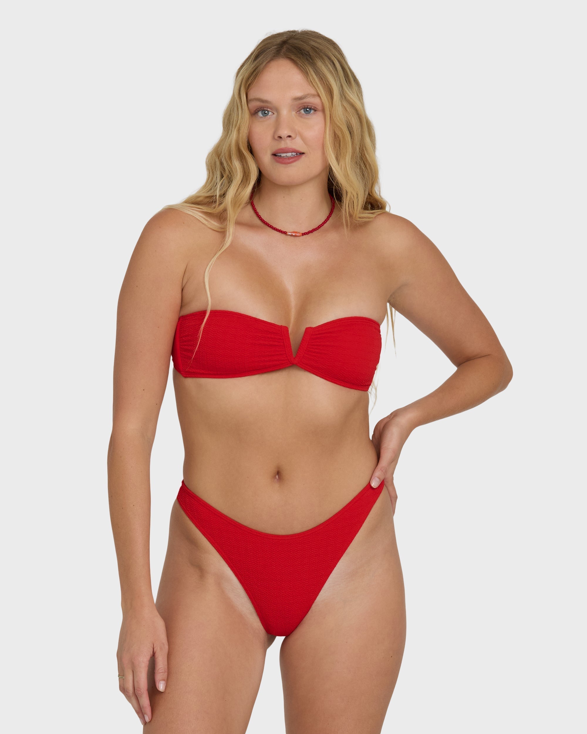 Billabong Rising Tide Skimpy Hike Bikini Bottoms - Fiesta Red