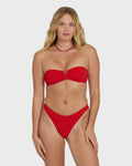 Billabong Rising Tide V Bandeau Bikini Top - Fiesta Red