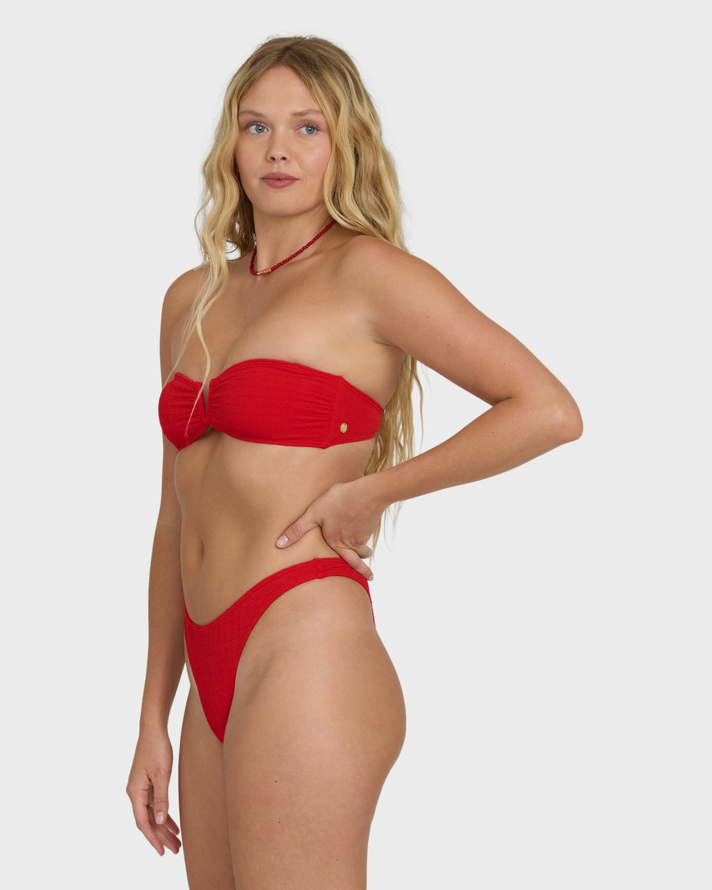 Billabong Rising Tide V Bandeau Bikini Top - Fiesta Red