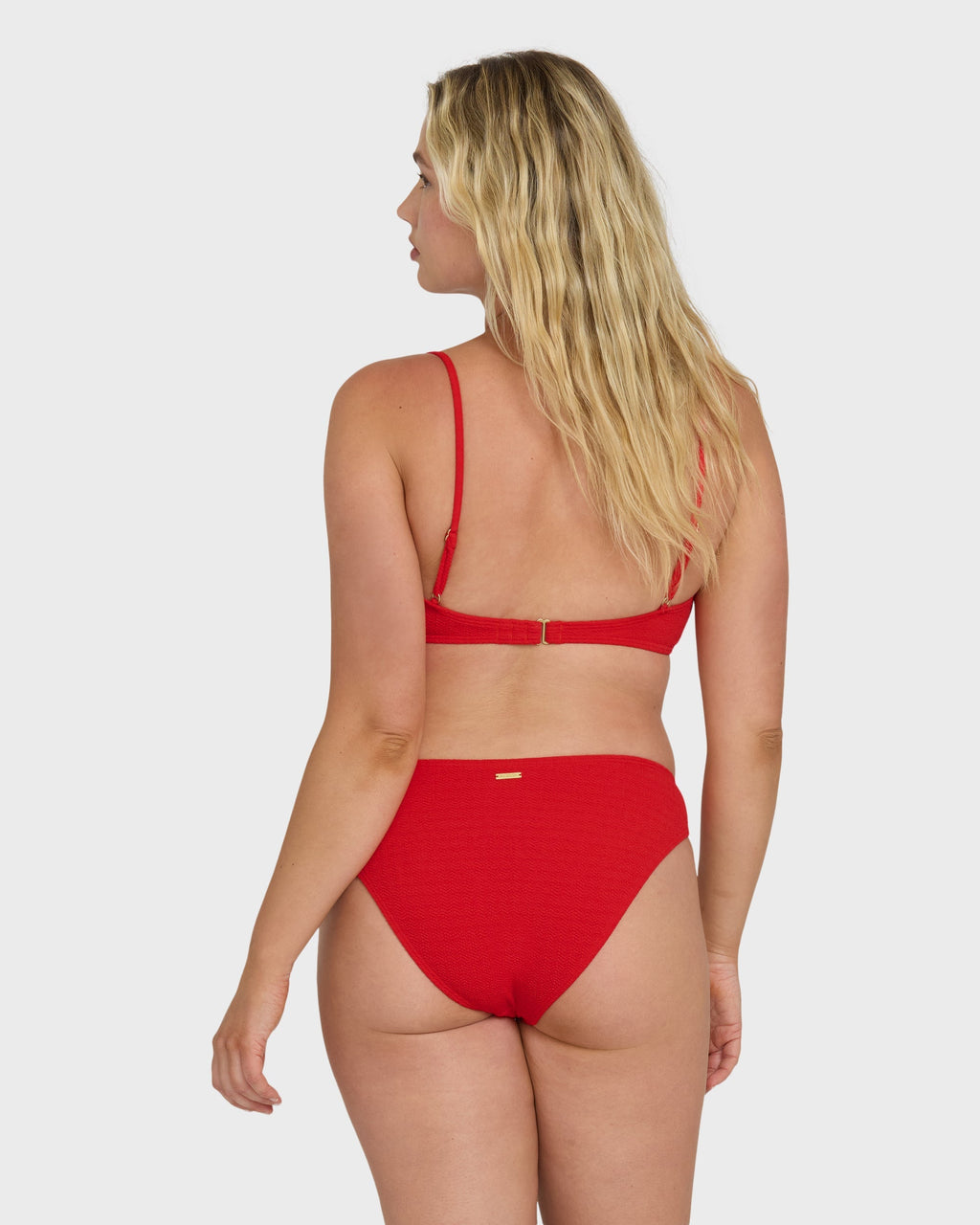 Billabong Rising Tide Ruched V Bralette Bikini Top - Fiesta Red