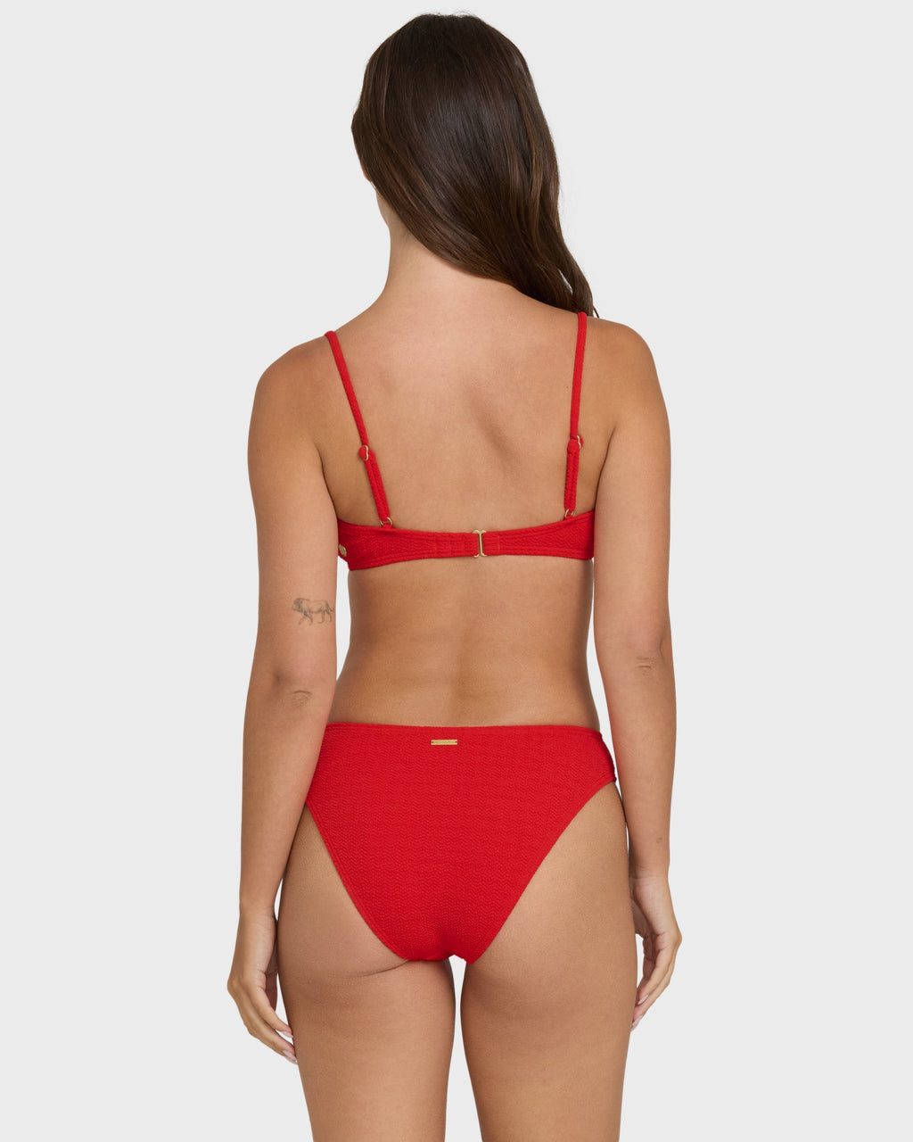 Billabong Rising Tide Ruched V Bralette Bikini Top - Fiesta Red
