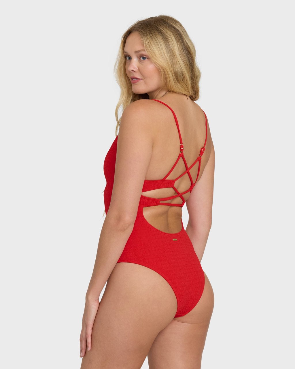 Billabong Rising Tide Strappy One Piece Swimsuit - Fiesta Red