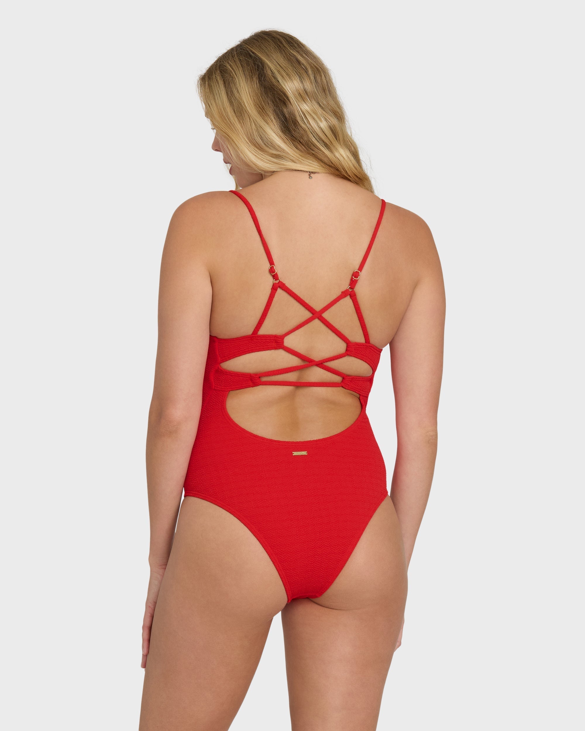 Billabong Rising Tide Strappy One Piece Swimsuit - Fiesta Red