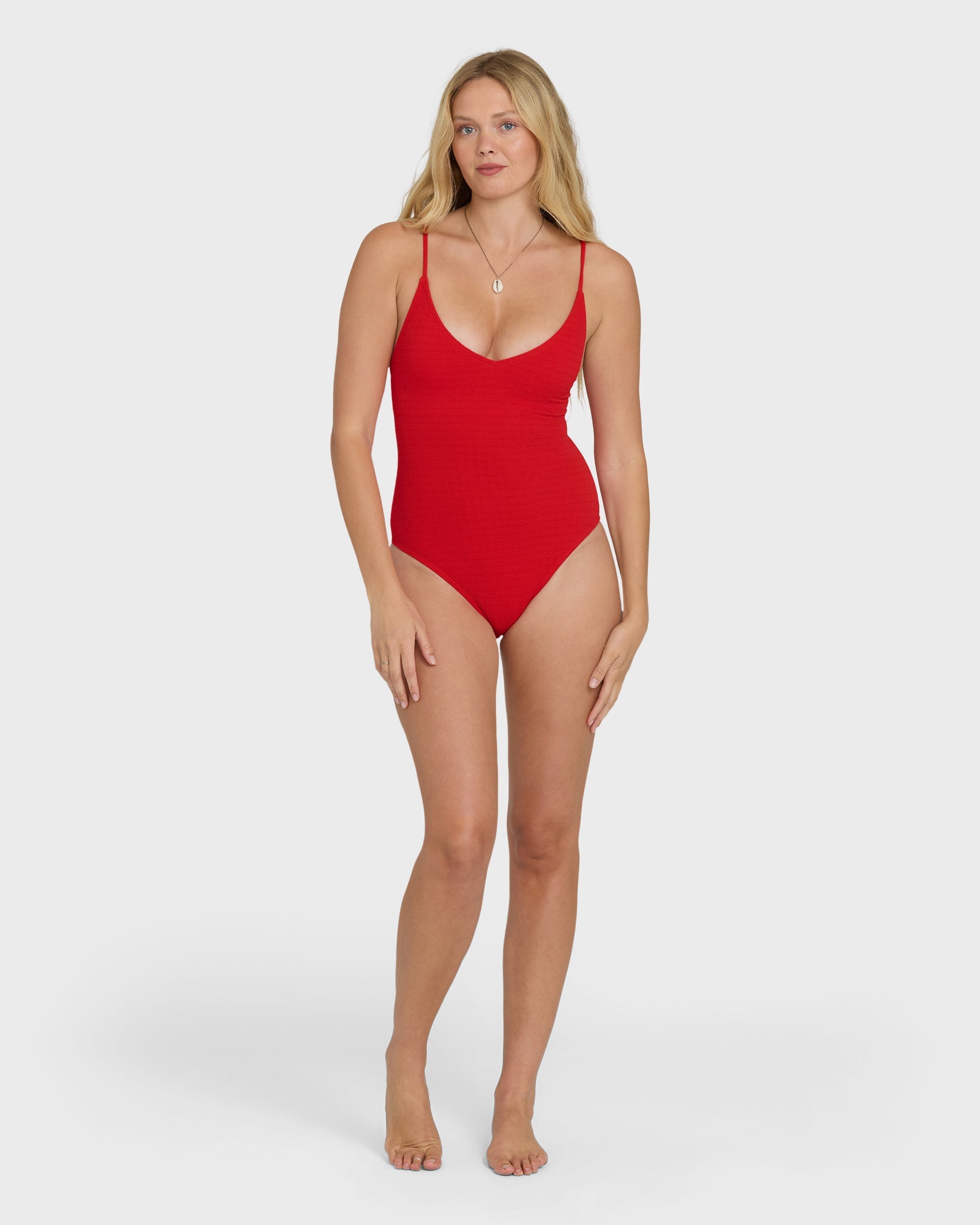 Billabong Rising Tide Strappy One Piece Swimsuit - Fiesta Red