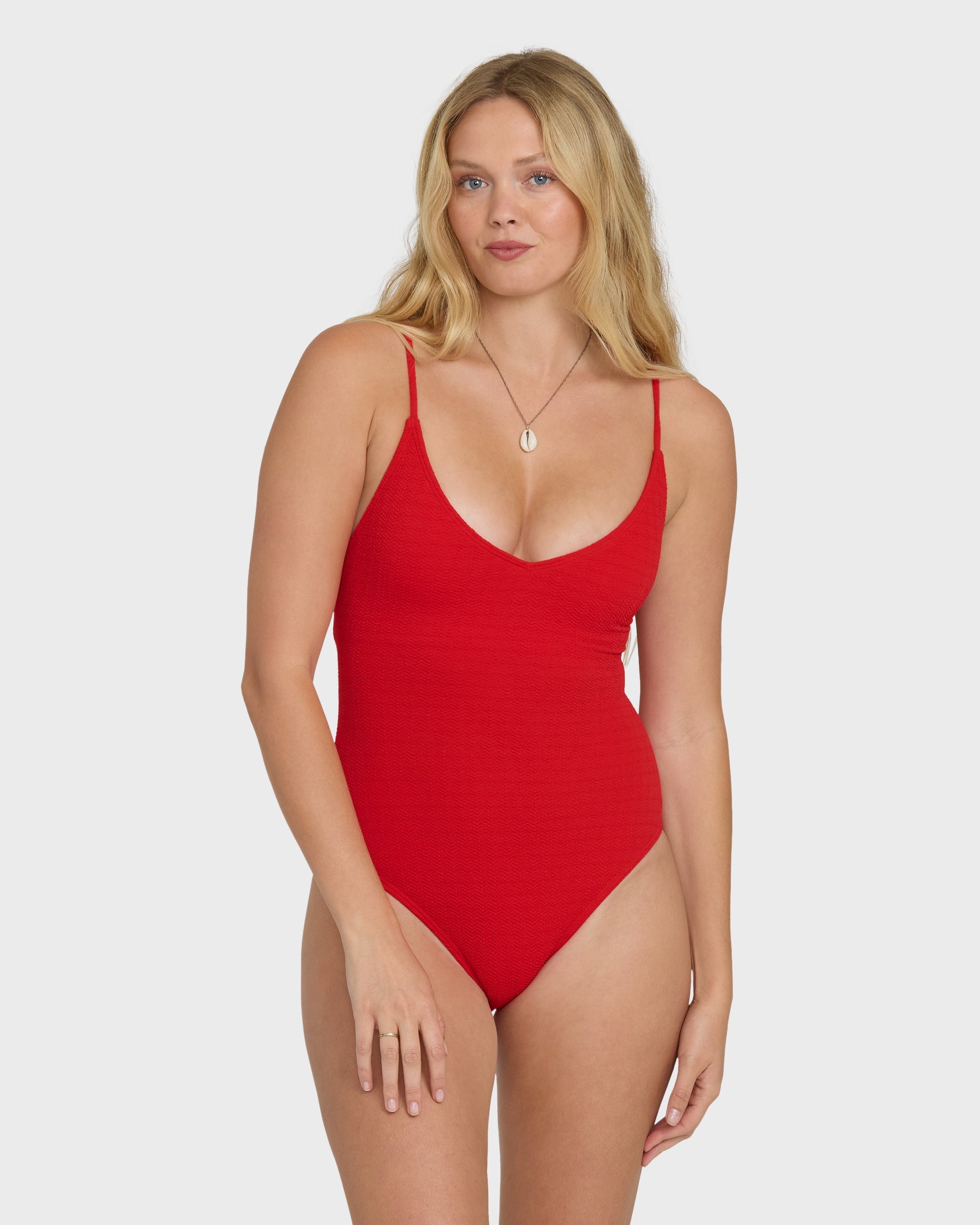 Billabong Rising Tide Strappy One Piece Swimsuit - Fiesta Red