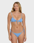 Billabong Mini Wave Check Cara Bralette Bikini Top - True Blue