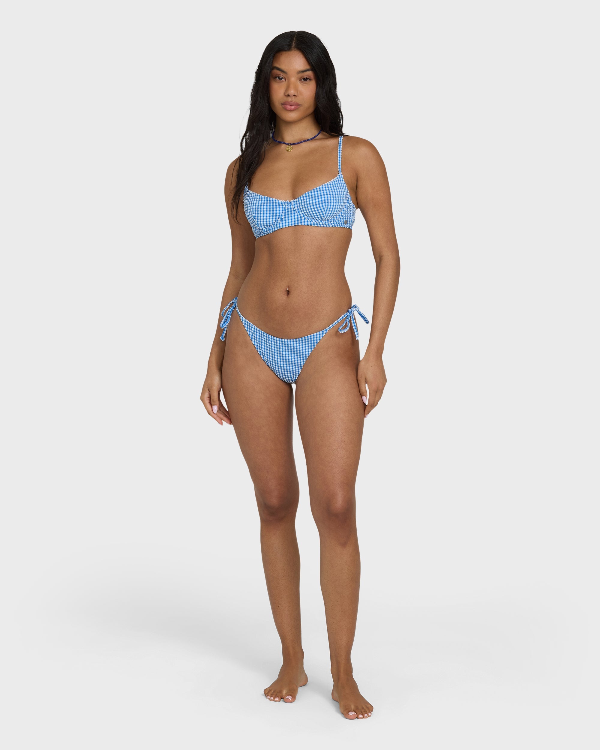 Billabong Mini Wave Check Helena Underwire Bikini Top - True Blue