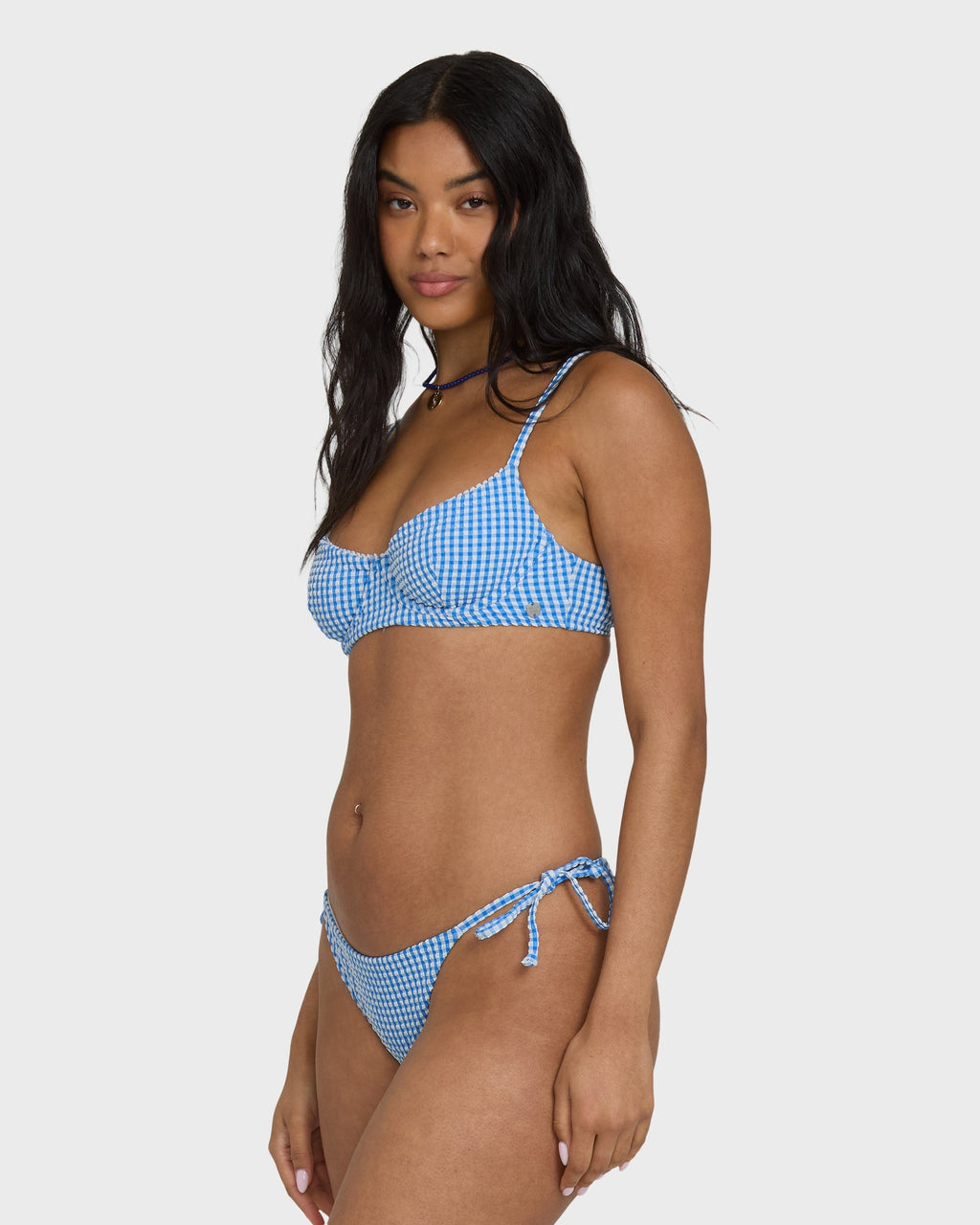 Billabong Mini Wave Check Helena Underwire Bikini Top - True Blue