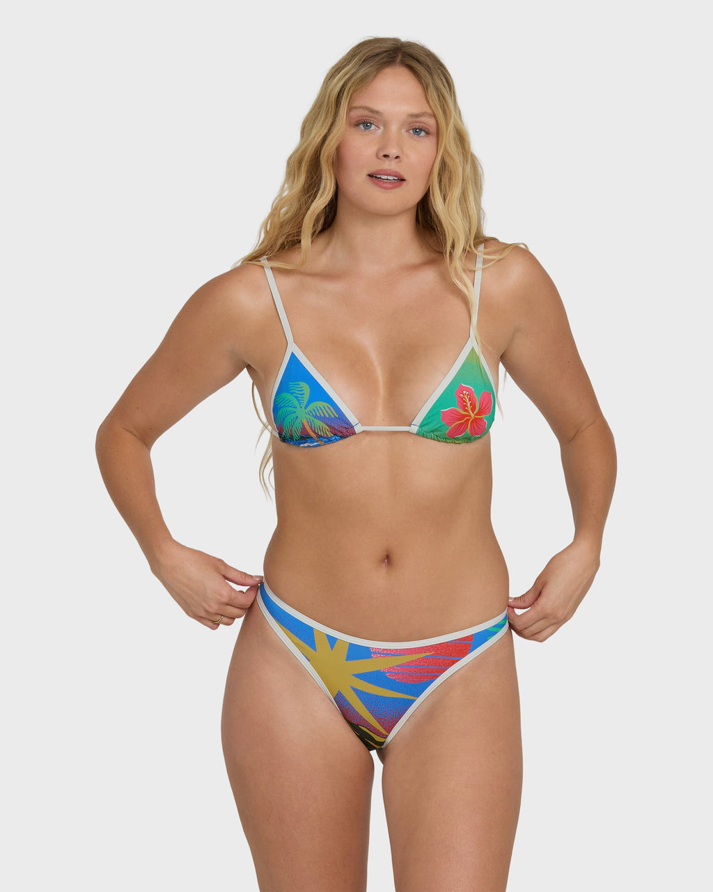 Billabong Midnight Tropics Skimpy Hike Bikini Bottoms - True Blue