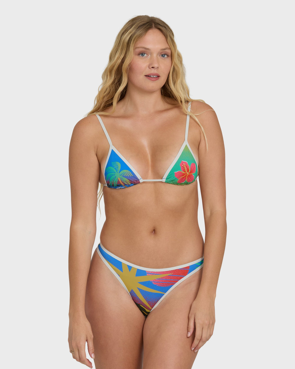 Billabong Midnight Tropics Mini Slide Triangle Bikini Top - True Blue