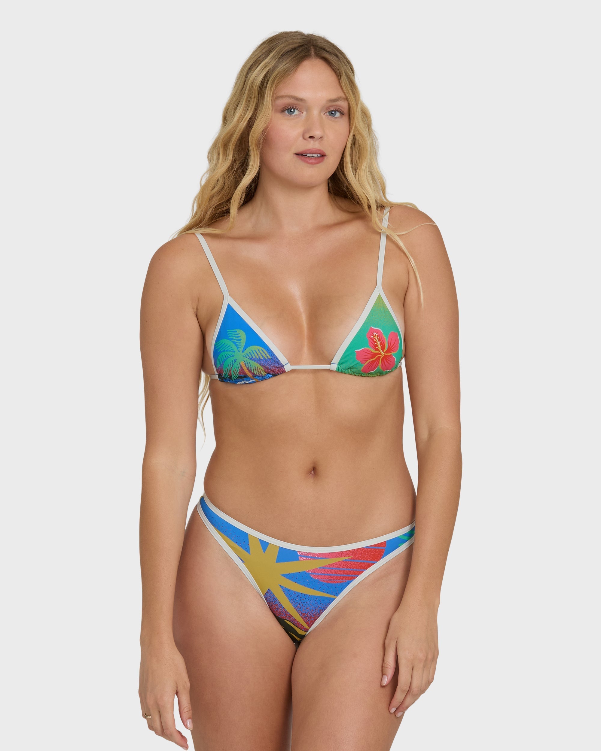 Billabong Midnight Tropics Mini Slide Triangle Bikini Top - True Blue