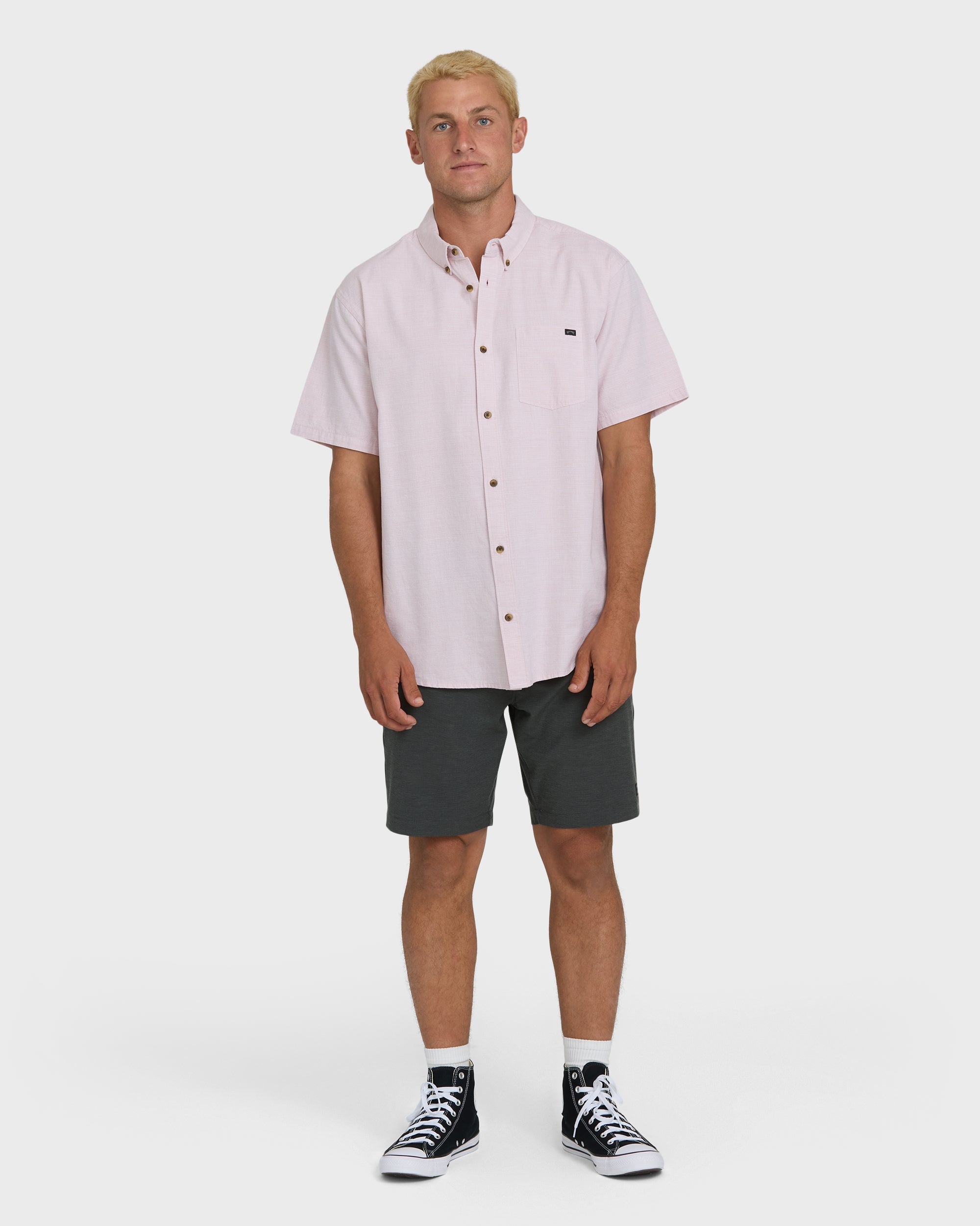 Billabong All Day Short Sleeve Woven Shirt - Ash Rose