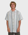 Billabong All Day Stripe Short Sleeve Shirt - Blue/White