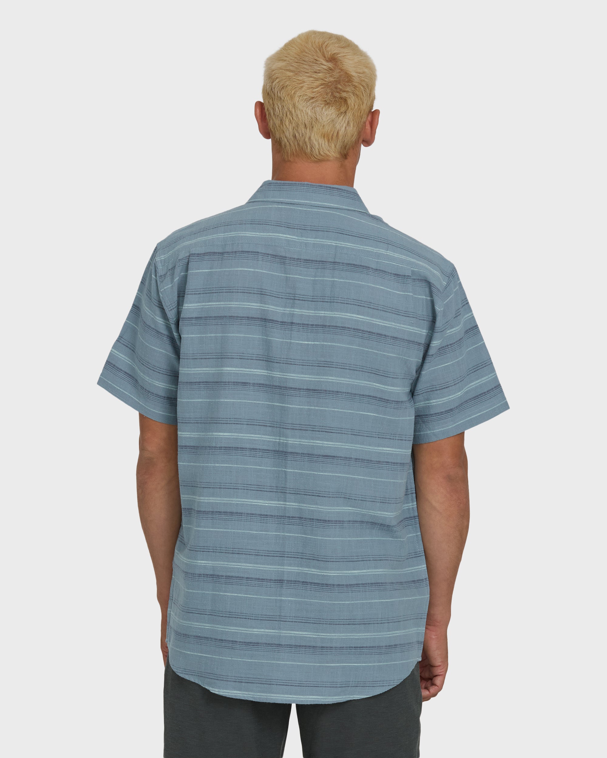 Billabong All Day Stripe Short Sleeve Shirt - Blue Fog