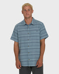 Billabong All Day Stripe Short Sleeve Shirt - Blue Fog