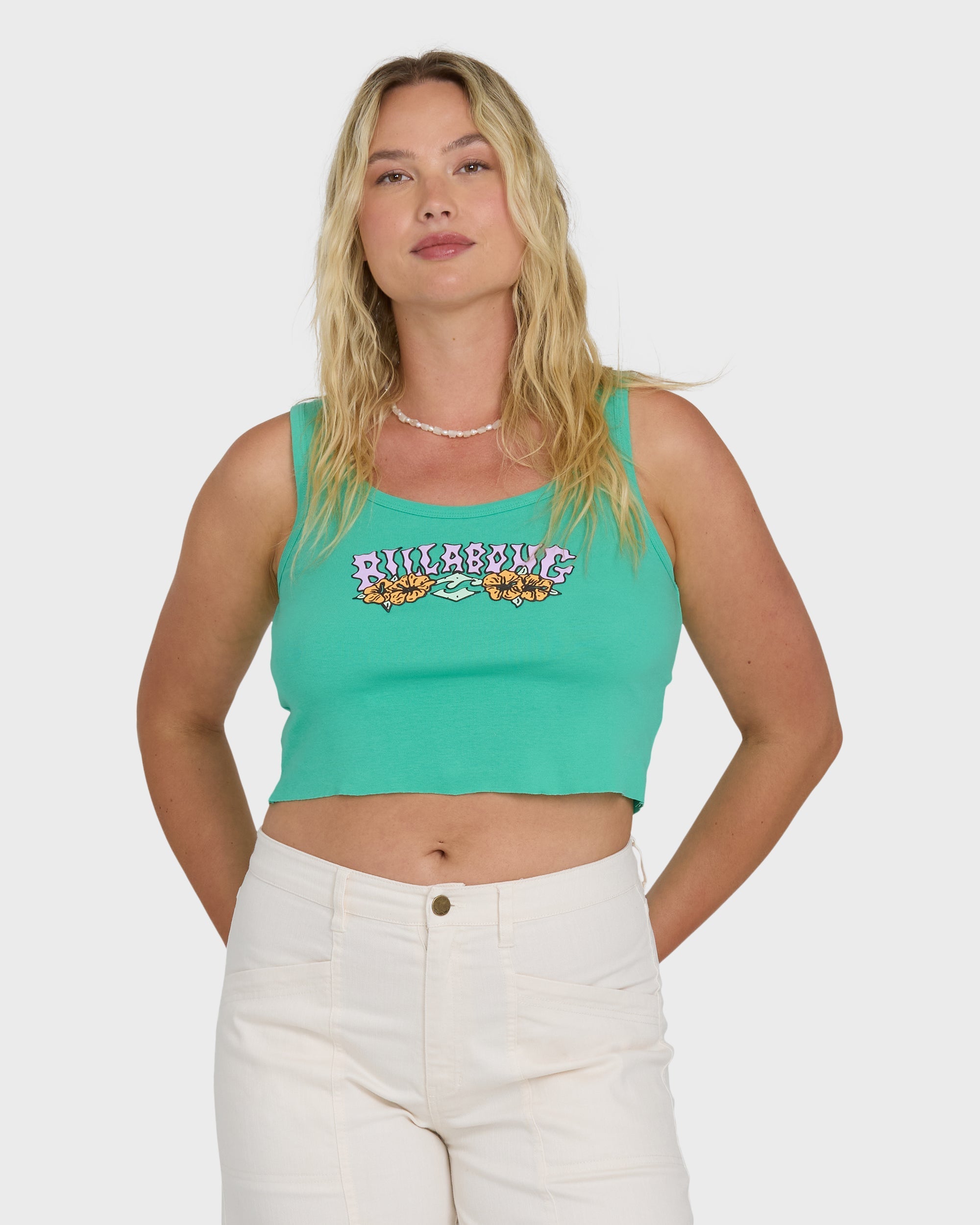 Billabong Hibiscus Minds Tank Top - Green Tropics