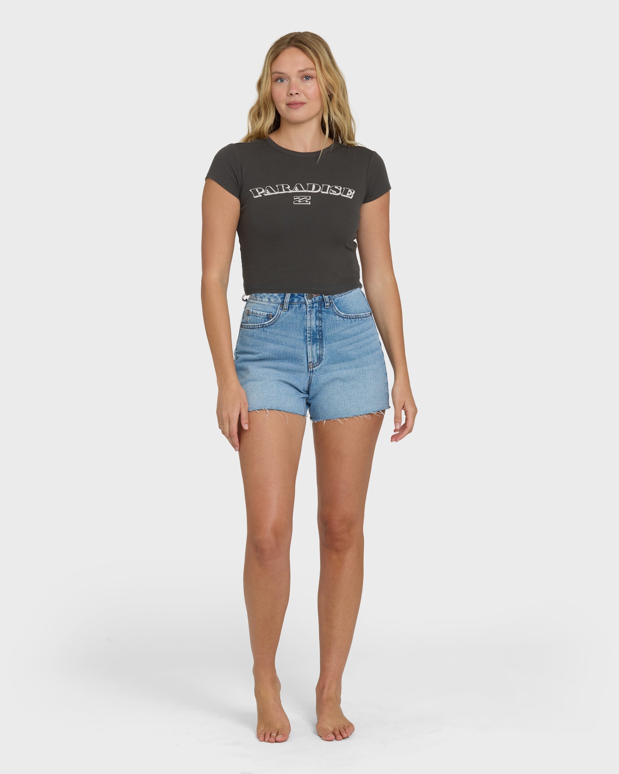 Billabong Off We Go Short Sleeve Knit T-Shirt - Off Black