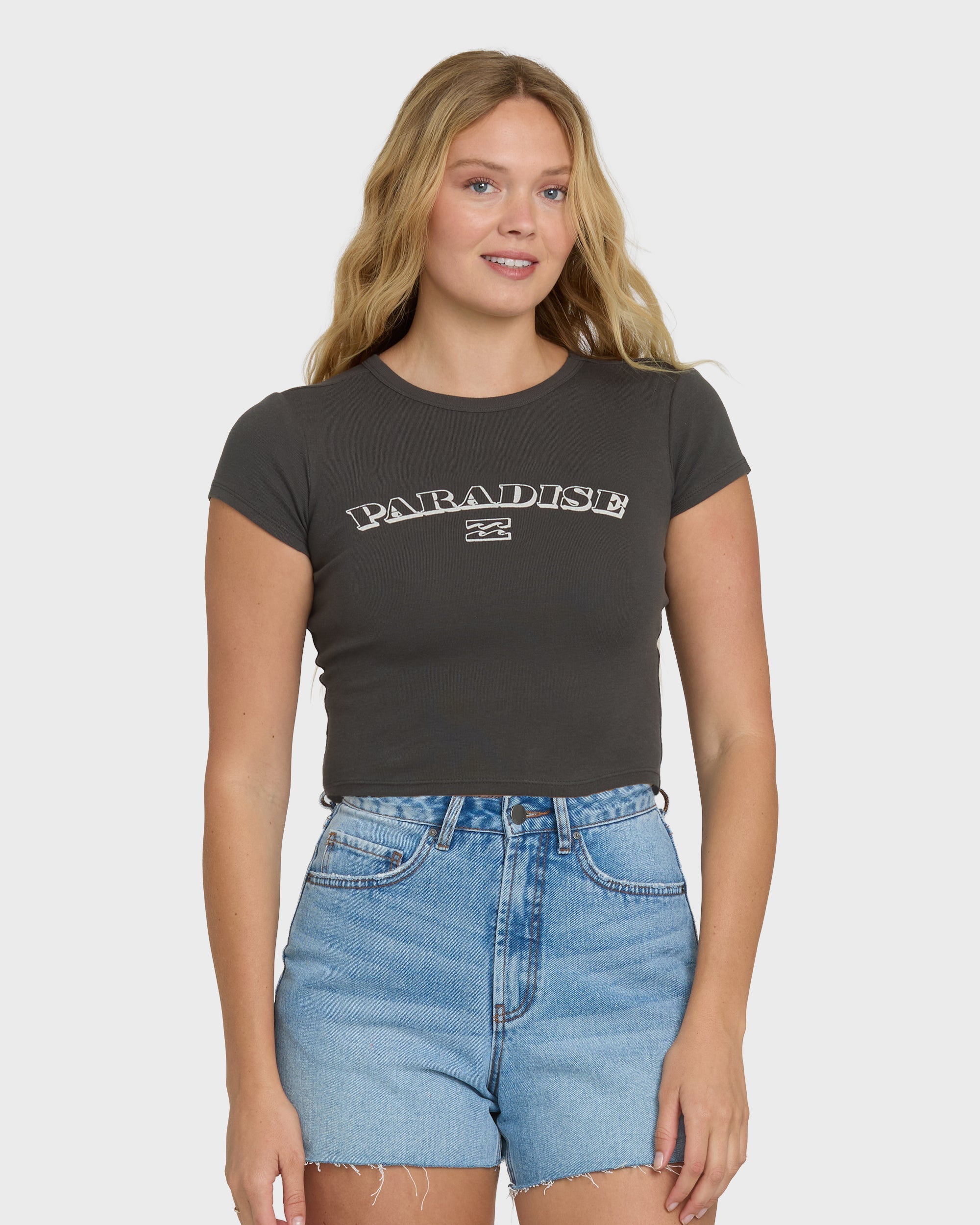 Billabong Off We Go Short Sleeve Knit T-Shirt - Off Black