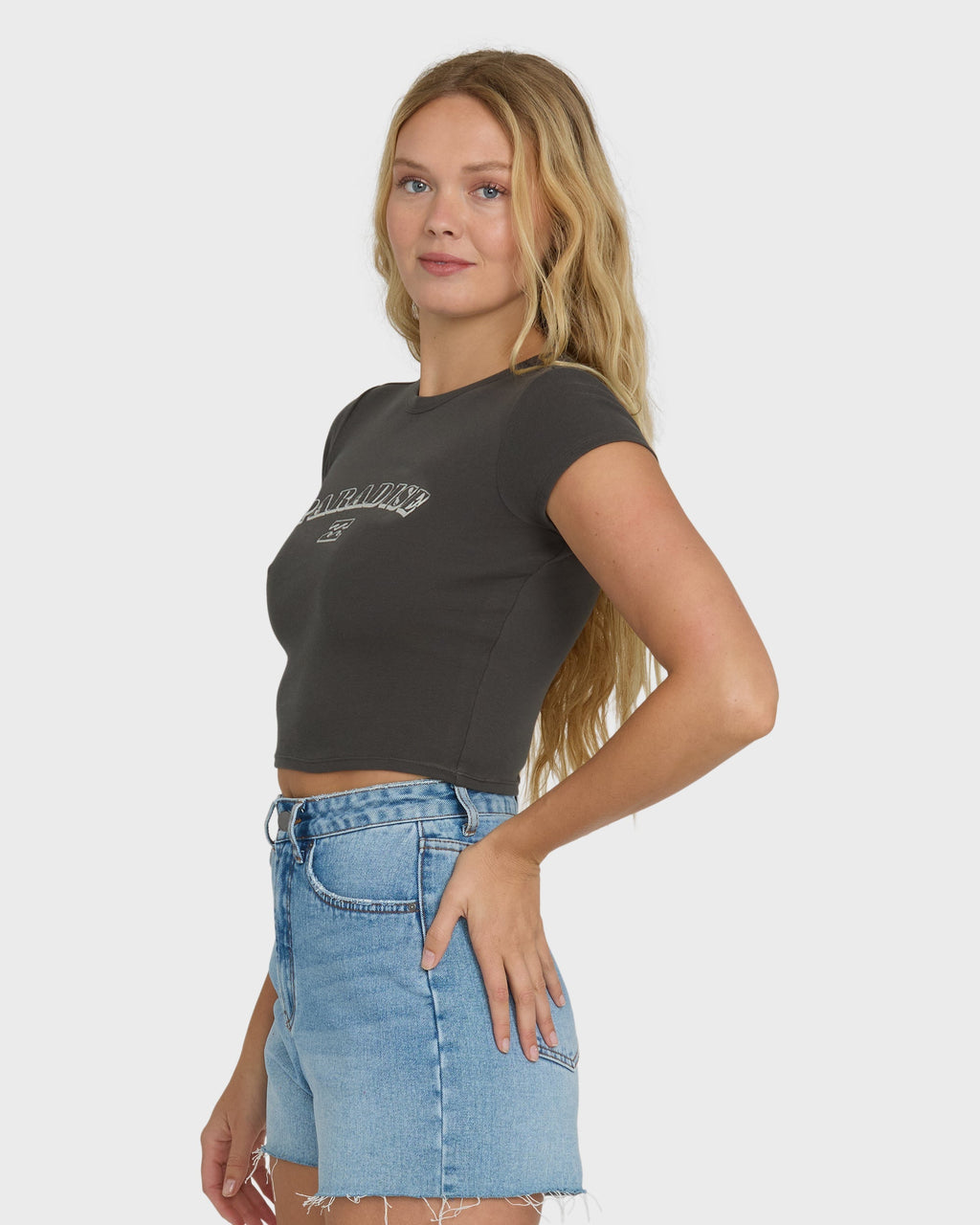 Billabong Off We Go Short Sleeve Knit T-Shirt - Off Black